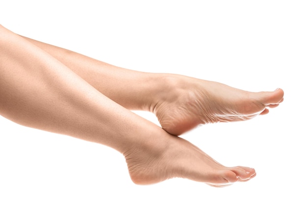 Female feet with smooth soft skin after hair removal treatment