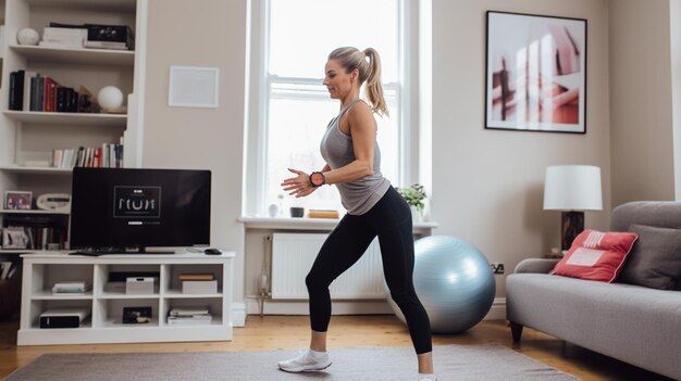 female fitness instructor teaching a class