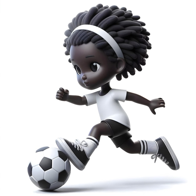 A Female Football Player Dynamic Soccer Play in Action