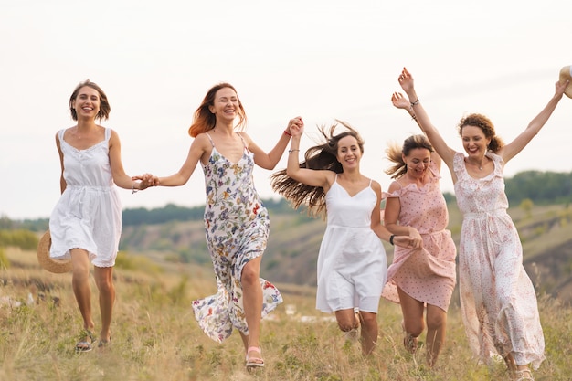 female friends having fun outdoors