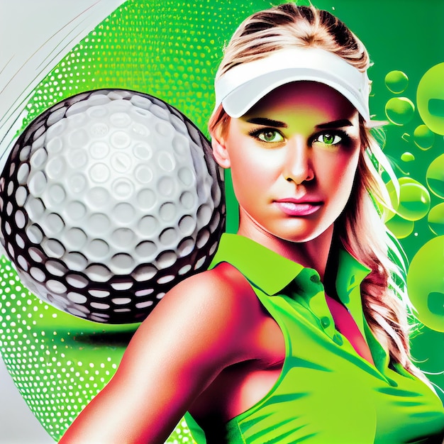 Female golfer young woman golf player girl portrait