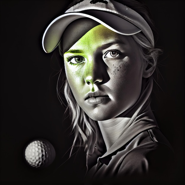 Female golfer young woman golf player girl portrait