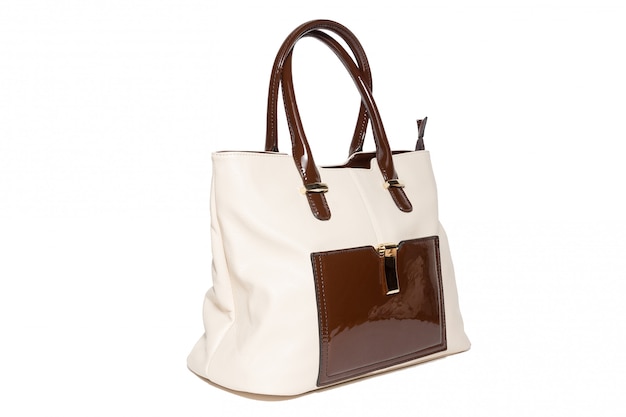 Female handbag on a white background