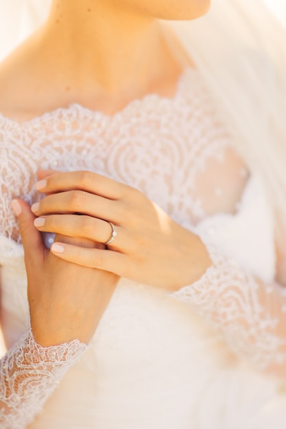 Female hands close up outdoor