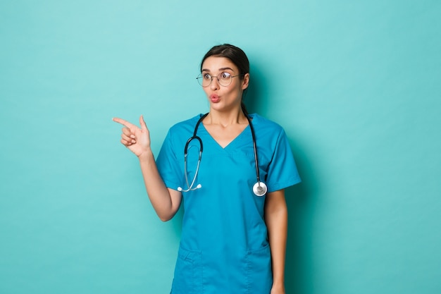 Female healthcare worker posing