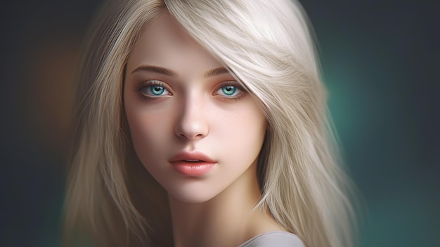 female likeness model girl blue eyed blonde