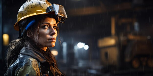 female miner Generative AI