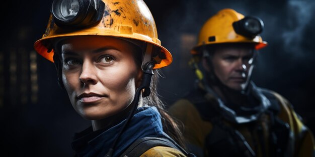 female miner Generative AI