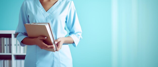 Female nurse holding a folder Generative AI