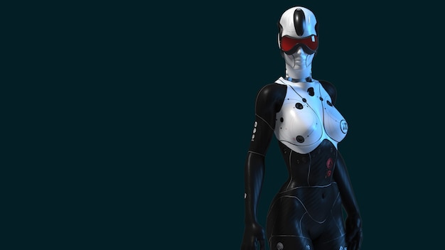 Female robot concept rendering