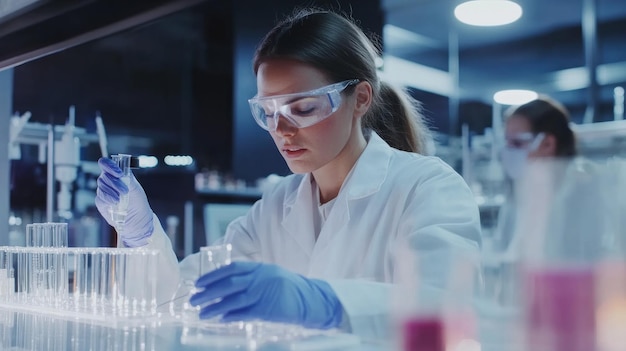 Photo female scientist working in a laboratory