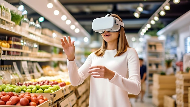 female shopper VR headset metaverse sustainability strategy brand learning technology