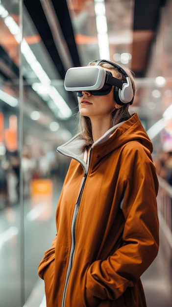 female shopper VR headset metaverse sustainability strategy brand learning technology