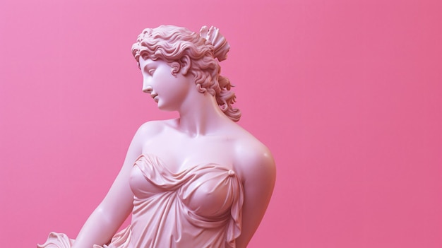 Female statue_on_pink_background