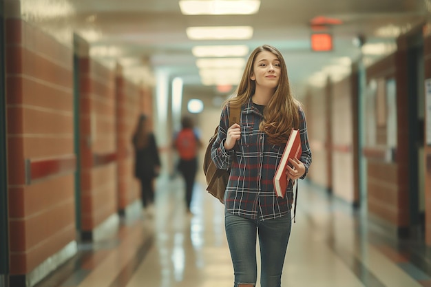 Photo female student going for class in high school empowering female students a day in the life