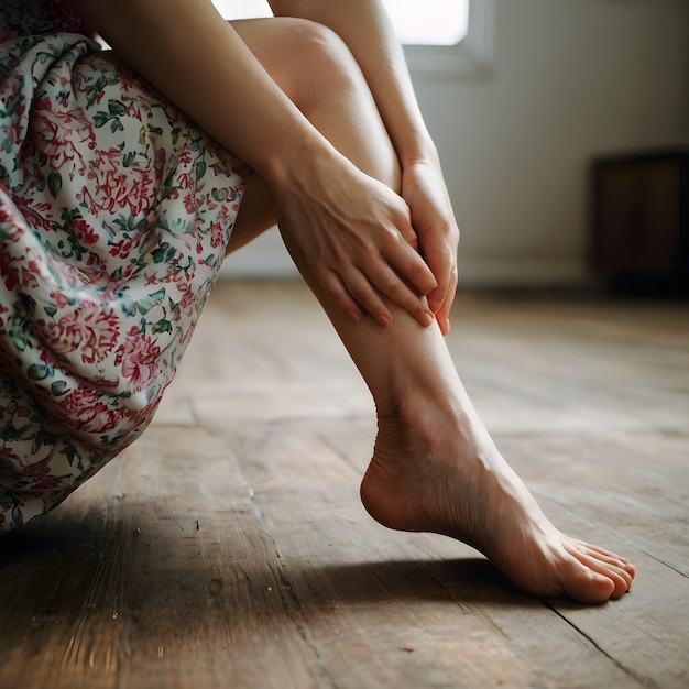 female swollen ankles photo