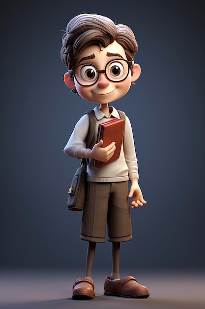 female teacher character 3d render 3d pixar style