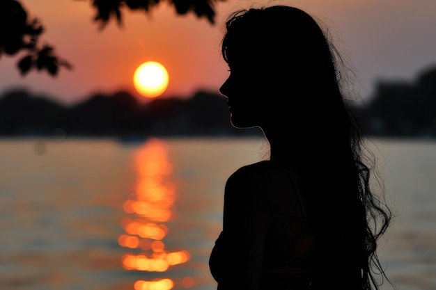 Female watching the sunset