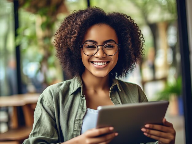 Female women studying on tablet online study concept