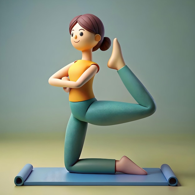 Female in yoga pose and flowers on international yoga day design