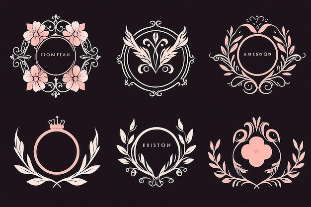 Photo feminine creative ornament logo vector design