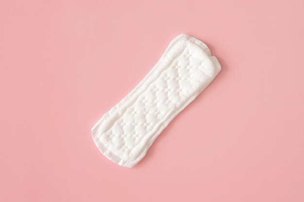 Feminine pad on a pink background