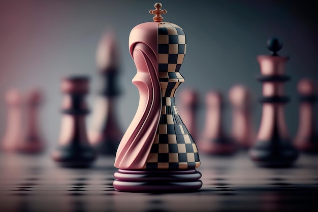 Feminism concept with chess piece International Women's Day Generative AI