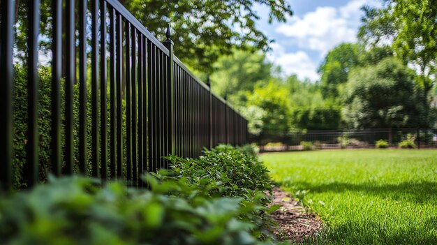 Photo a fence with a fence in the background and a fence in the foreground