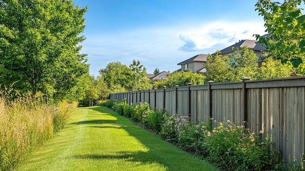 a fence with a fence that says  welcome to the backyard