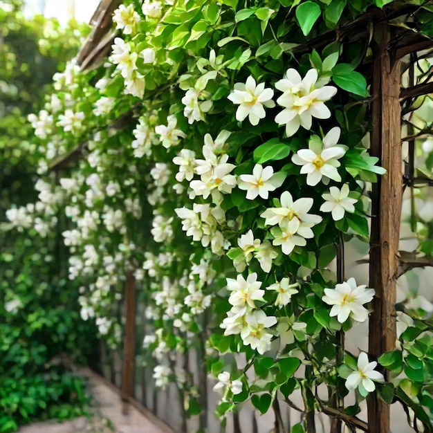 a fence with flowers that are on it