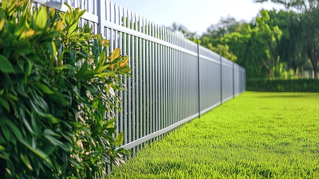 a fence with a plant growing next to it