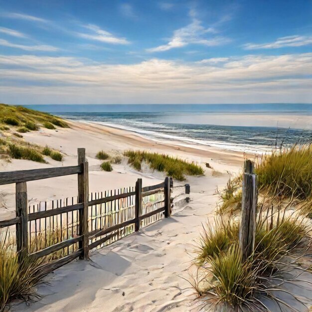 a fence with a wooden fence that says  no walk  on it