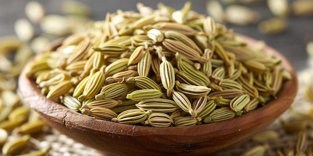 Fennel seeds against a blank backdrop