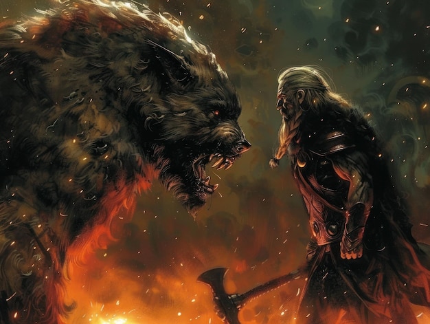 Fenrir and Odin in epic showdown Asgards fate hanging in balance