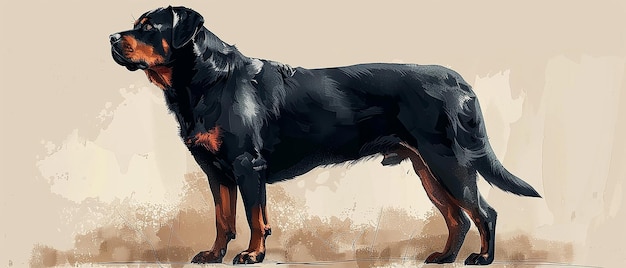 Photo fenrir and rottweiler mix illustration