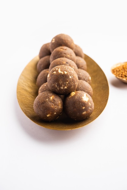 Fenugreek or methi ke Laddu laddo or laddoo or sweet mithai balls for boosting immunity in winters