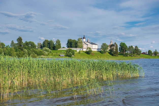 Ferapontov monastery in the village in summer day in the Vologda region Russia view from the lake