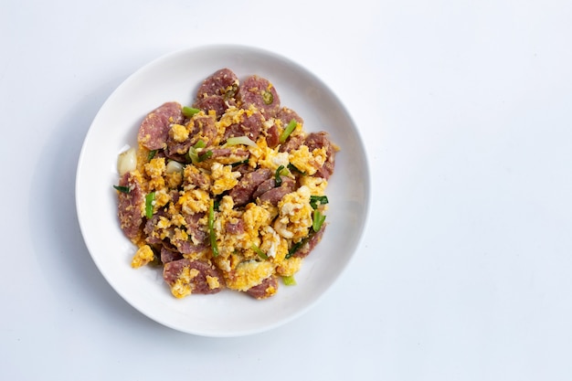 Fermented Pork Sausage stir fried with eggs