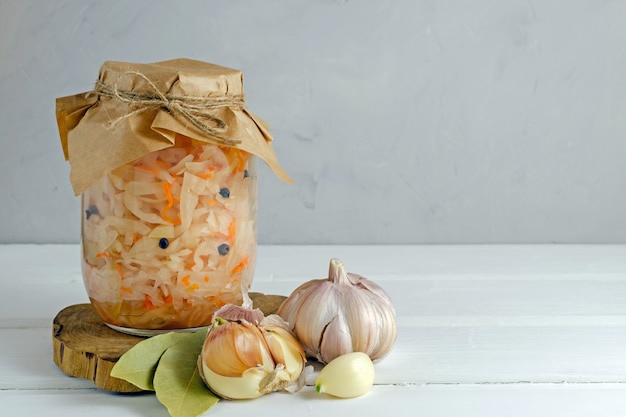 Fermented preserved vegetarian food concept.