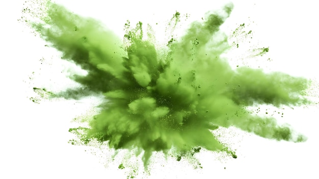 fern green color powder explosion or fern green powder splash background