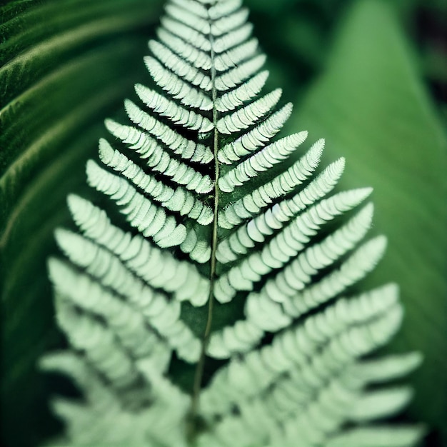 Photo fern leaf close up photography tropical background generative ai