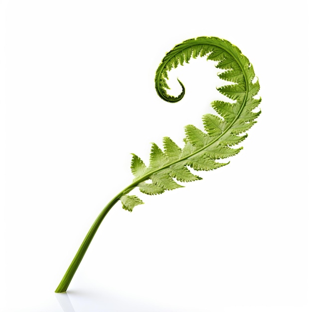 Photo a fern leaf with a green leaf on it