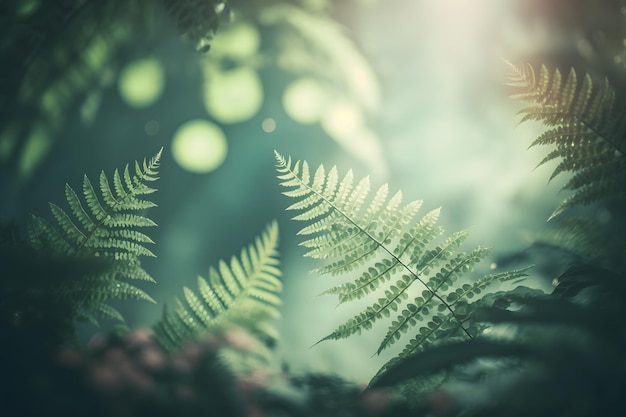 Fern plant in fairy forest Neural network AI generated