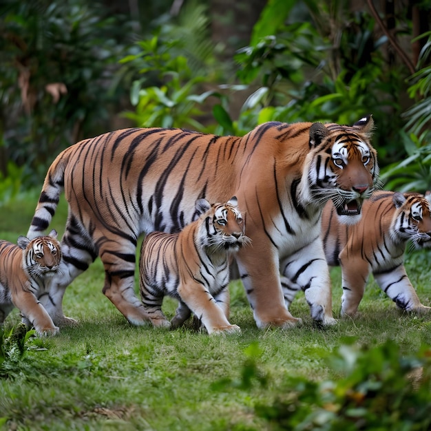 Ferocious animals family in nature