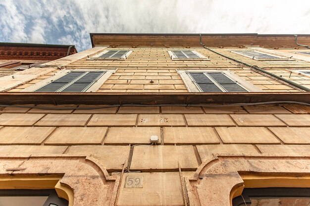 Ferrara architecture detail of an ancient building in the historical city center