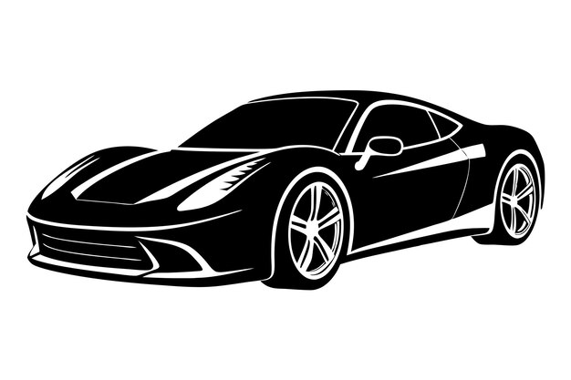 Photo ferrari 488 car with white background vector illustration cartoons clipart line art design ferrari