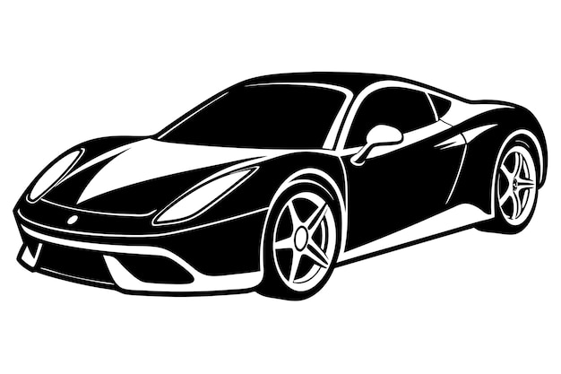 Photo ferrari 488 car with white background vector illustration cartoons clipart line art design ferrari