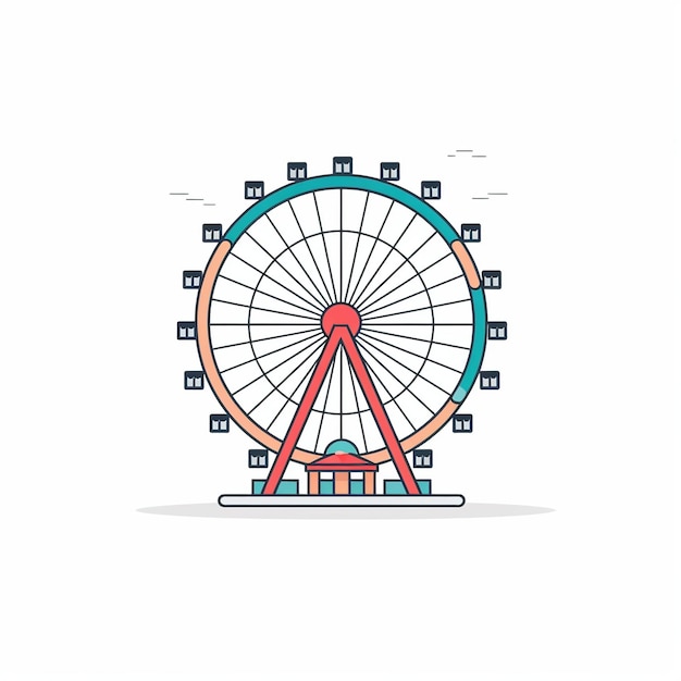 Photo ferris wheel icon amusement park ride and fun activity art logo illustration