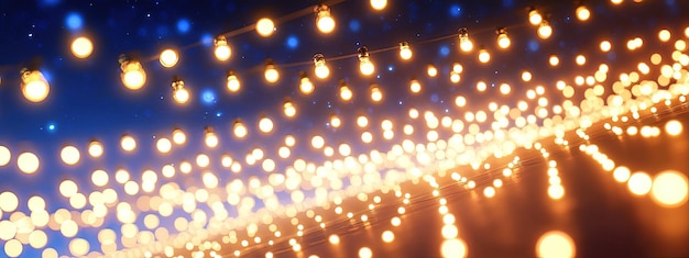 Photo ferris wheel light bulbs glowing in a circular pattern against a dark night sky