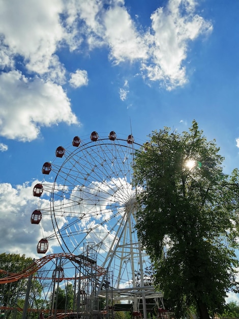 A ferris wheel with the number 1 on it